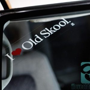 I Love Old Skool Static Cling Decal