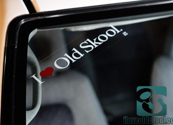 I Love Old Skool Static Cling Decal